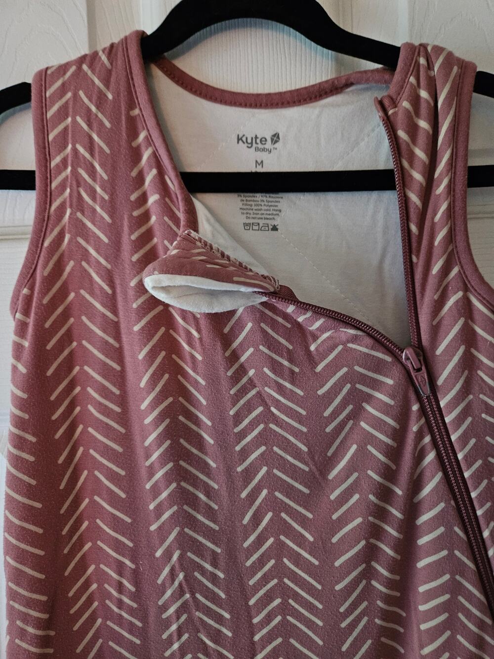 Kyte Baby Sleep Bag M 1.0 TOG Dusty Rose Herringbone Bamboo
